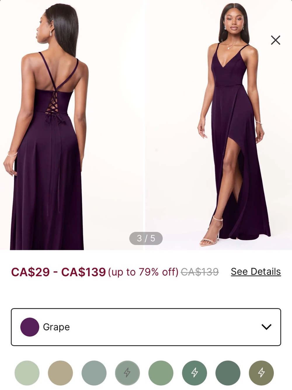 Azazie Tracie Purple Maxi Dress Size 8